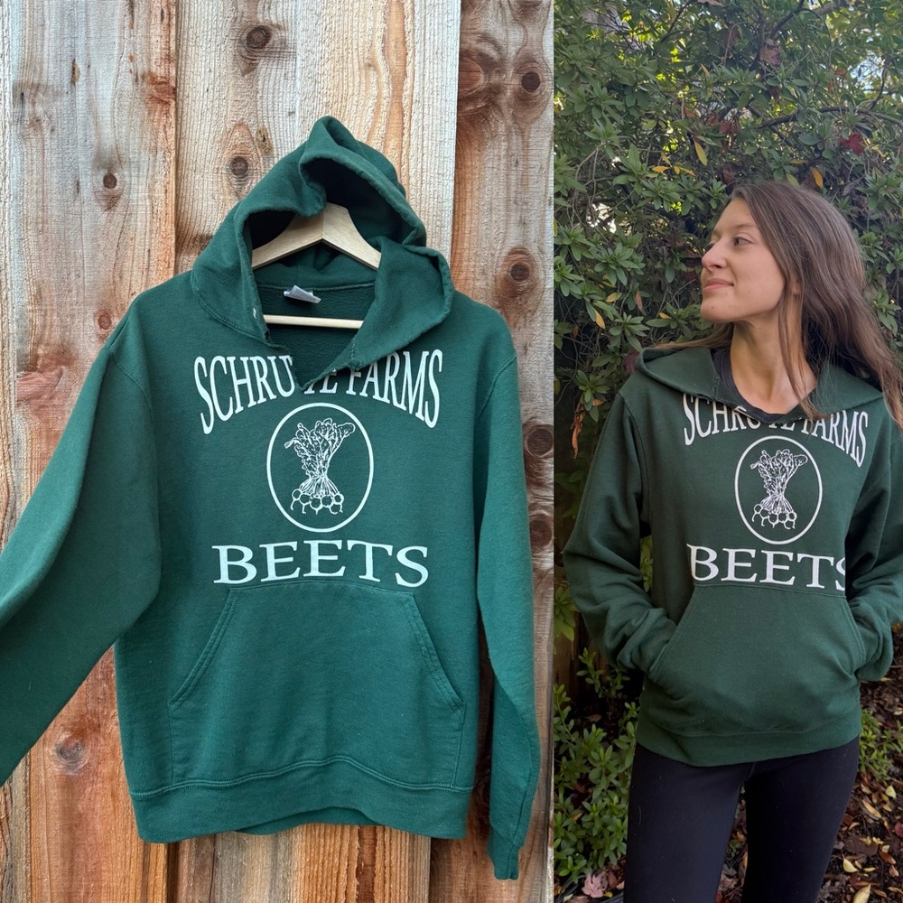 Vintage Hunter Green “Schrute Farms Beets” Hoodie 🌿